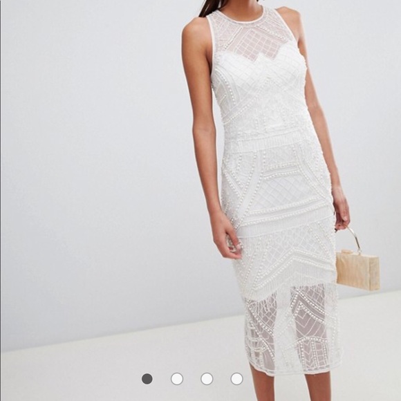 ASOS embellished pearl mini fringe dress - Picture 5 of 6